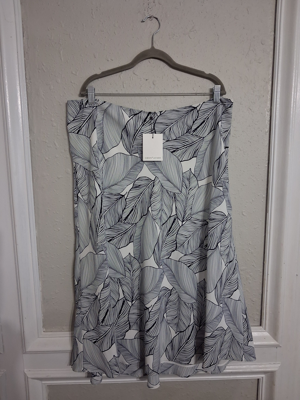 Gibson latimer midi skirt botanical plants nwt xxl 2x boho